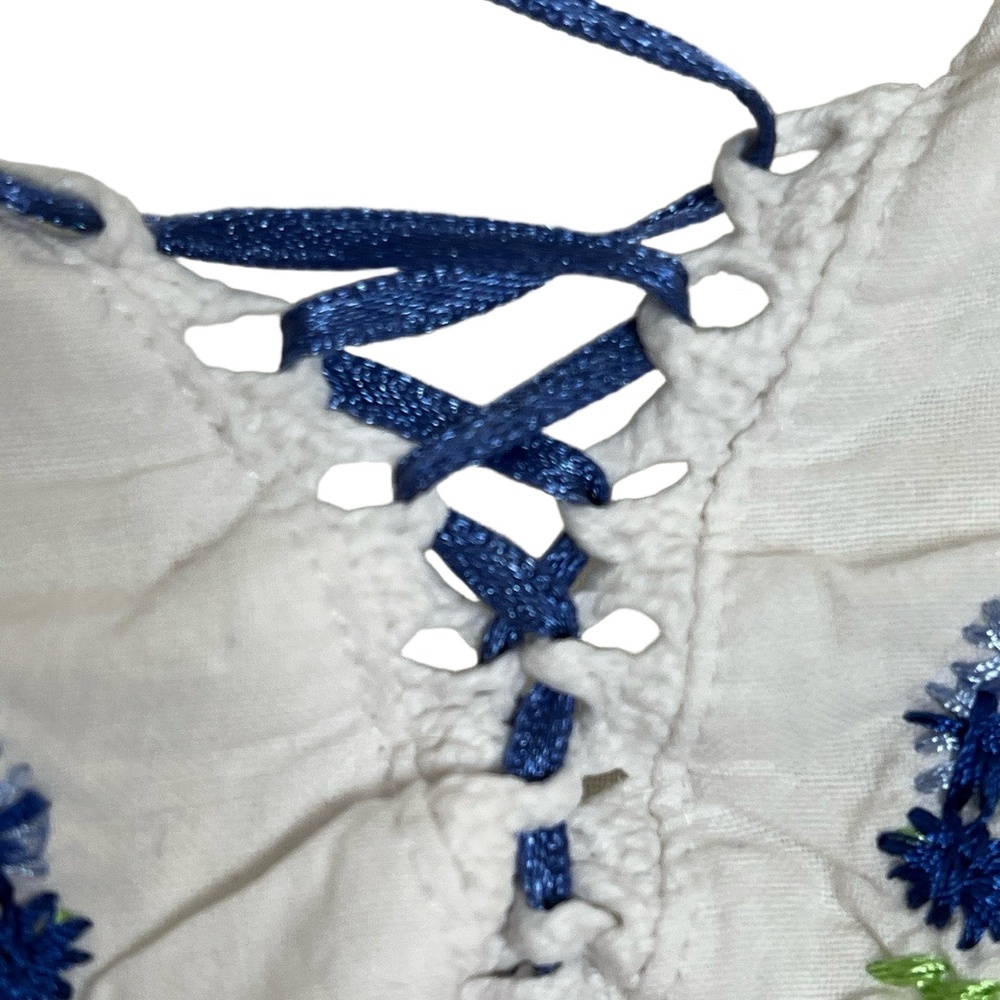 Secret Treasures Womens Camisole Embroidered V-Neck Lace-Up Cottagecore Vintage - Picture 9 of 12